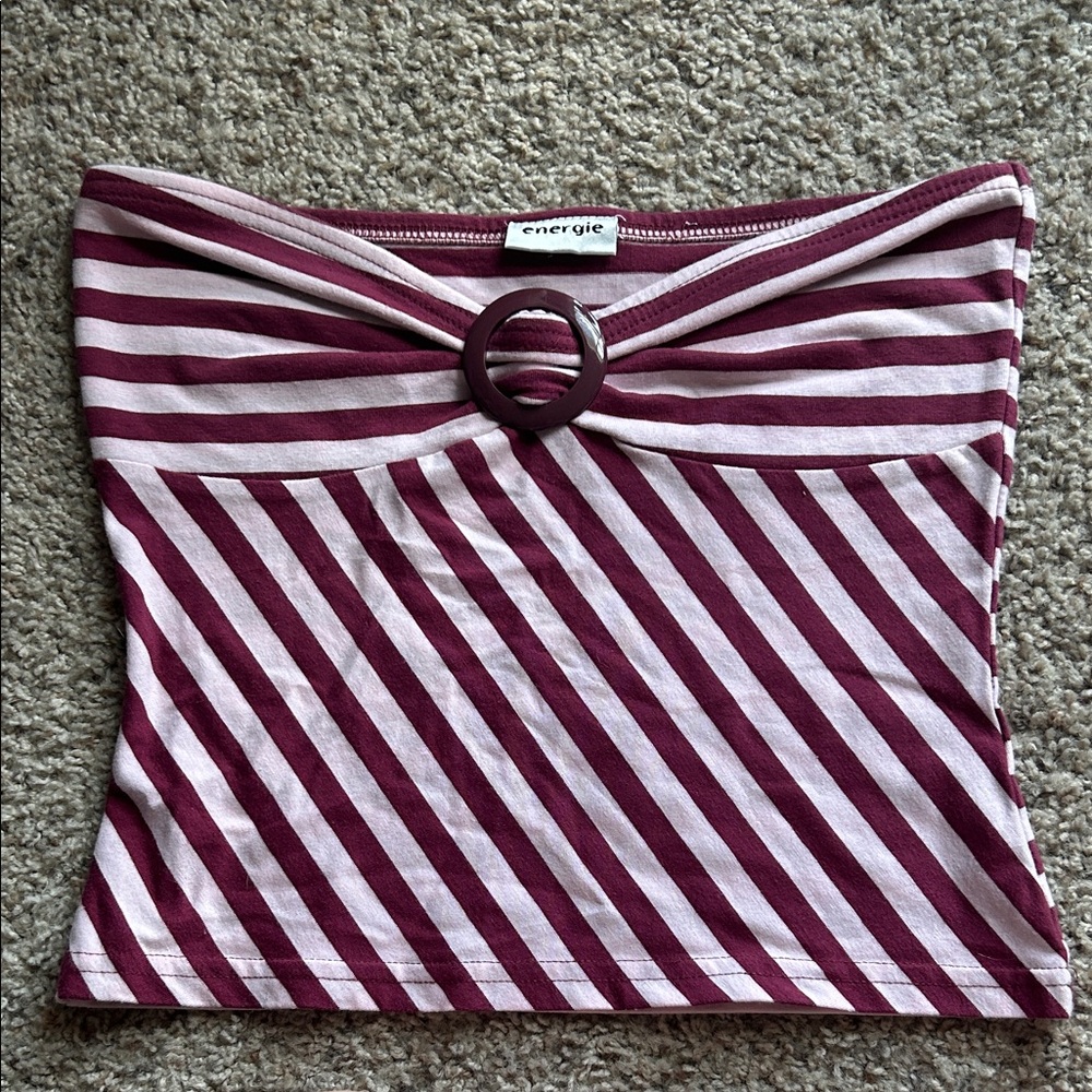 Y2K Vintage 90s Energie Striped Tube Top